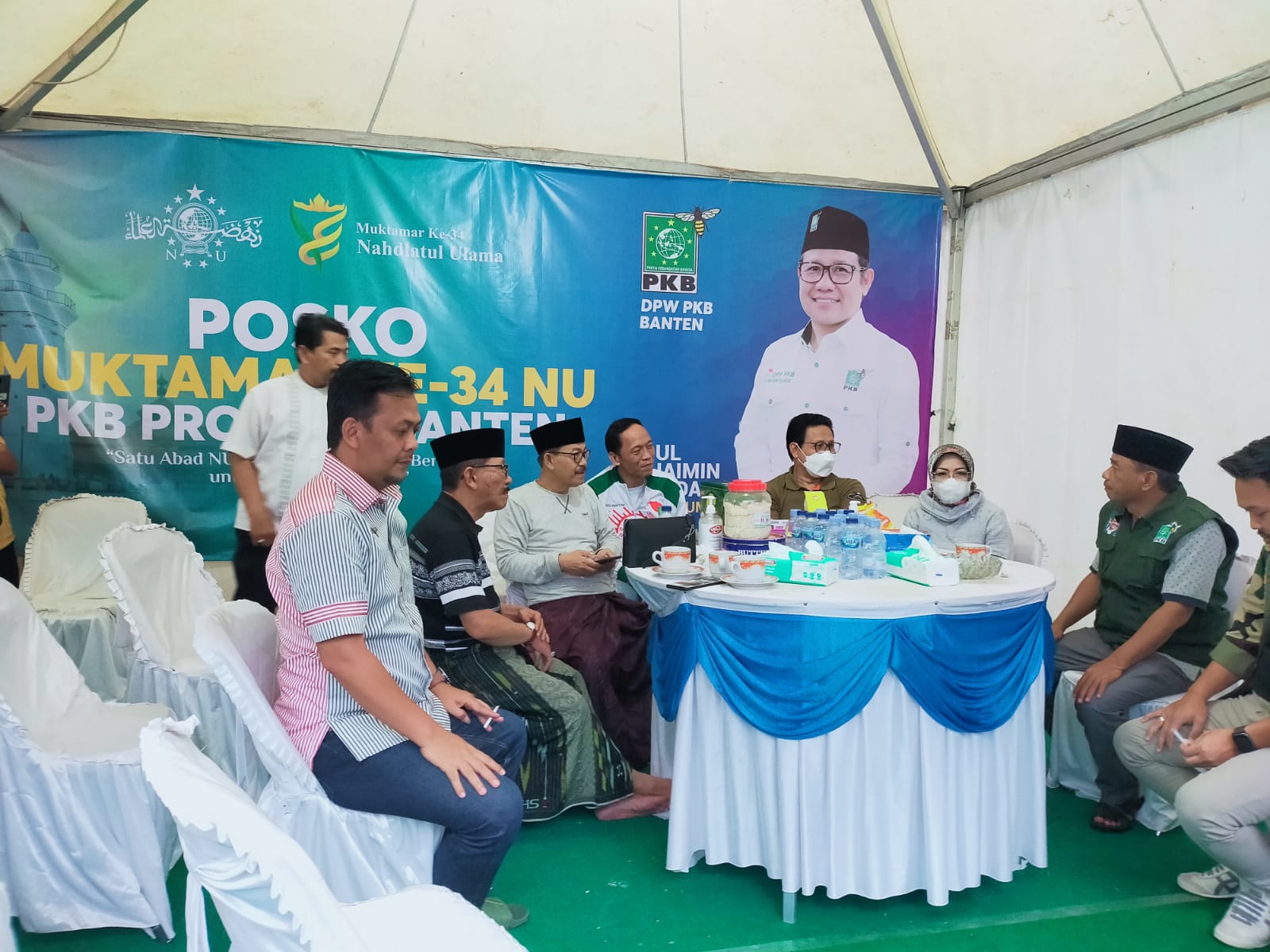 DPW PKB Banten Dirikan Pokso Muktamar NU 34; Ribuan Muktamirin, DPR RI & Menteri Kunjungi Posko